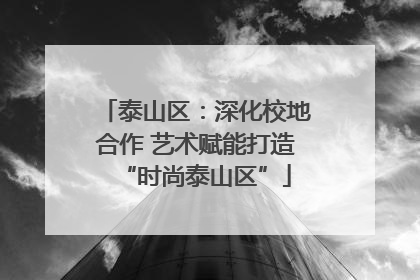泰山区：深化校地合作 艺术赋能打造“时尚泰山区”