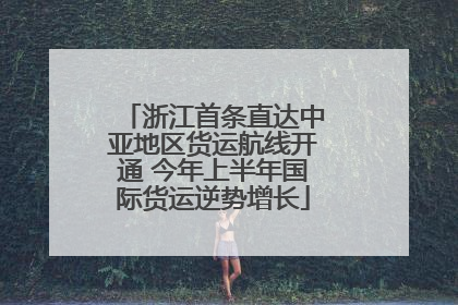 浙江首条直达中亚地区货运航线开通 今年上半年国际货运逆势增长