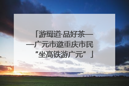 游蜀道·品好茶——广元市邀重庆市民“坐高铁游广元”