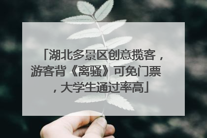 湖北多景区创意揽客，游客背《离骚》可免门票，大学生通过率高