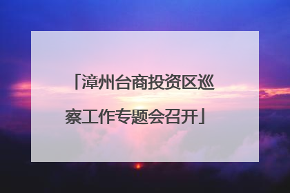 漳州台商投资区巡察工作专题会召开
