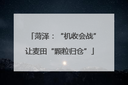 菏泽：“机收会战”让麦田“颗粒归仓”