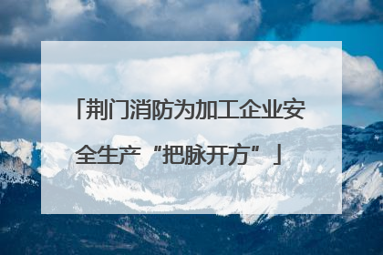荆门消防为加工企业安全生产“把脉开方”