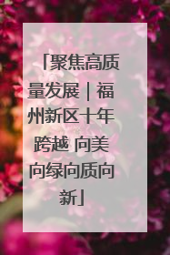 聚焦高质量发展｜福州新区十年跨越 向美向绿向质向新