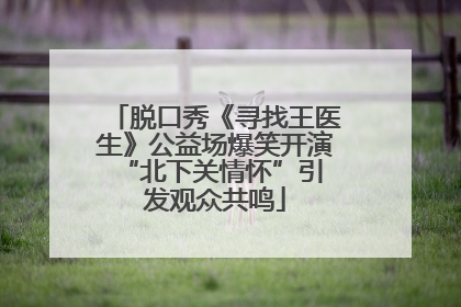 脱口秀《寻找王医生》公益场爆笑开演 “北下关情怀”引发观众共鸣