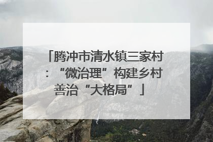 腾冲市清水镇三家村：“微治理”构建乡村善治“大格局”