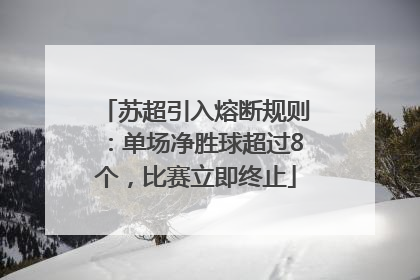 苏超引入熔断规则：单场净胜球超过8个，比赛立即终止