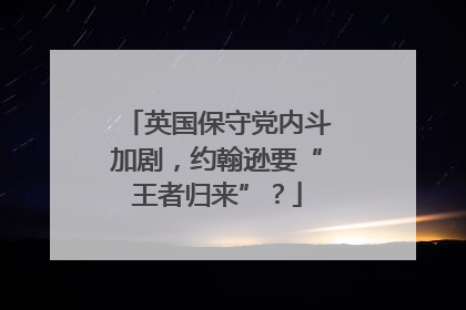 英国保守党内斗加剧，约翰逊要“王者归来”？