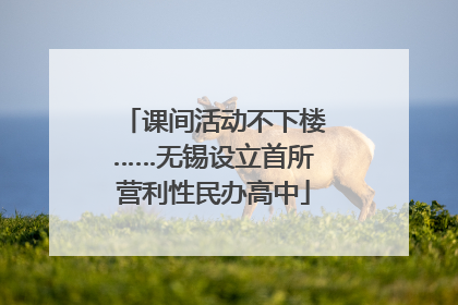 课间活动不下楼……无锡设立首所营利性民办高中
