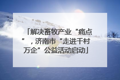 解决畜牧产业“痛点”，济南市“走进千村万企”公益活动启动