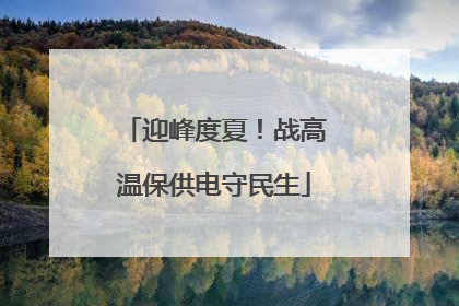 迎峰度夏！战高温保供电守民生