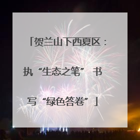 贺兰山下西夏区：执“生态之笔” 书写“绿色答卷”