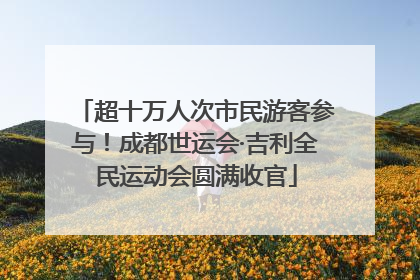 超十万人次市民游客参与！成都世运会·吉利全民运动会圆满收官