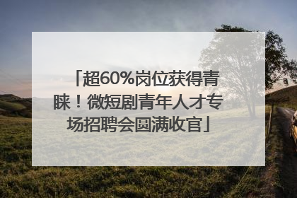 超60%岗位获得青睐！微短剧青年人才专场招聘会圆满收官