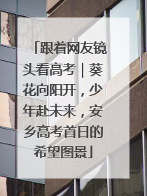 跟着网友镜头看高考｜葵花向阳开，少年赴未来，安乡高考首日的希望图景