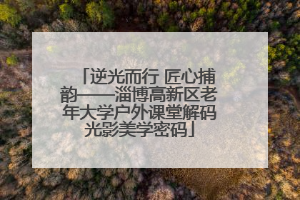 逆光而行 匠心捕韵——淄博高新区老年大学户外课堂解码光影美学密码