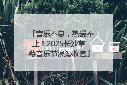 音乐不息，热爱不止！2025长沙草莓音乐节浪漫收官