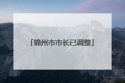 锦州市市长已调整