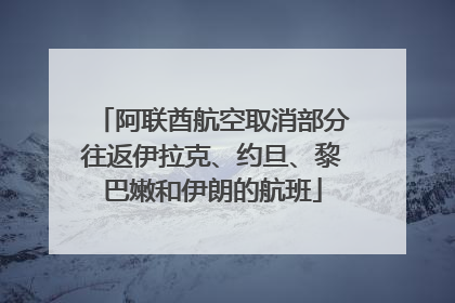 阿联酋航空取消部分往返伊拉克、约旦、黎巴嫩和伊朗的航班