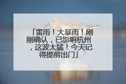 雷雨！大暴雨！刚刚确认，已影响杭州，这波太猛！今天记得提前出门