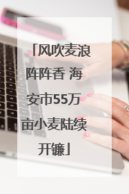 风吹麦浪阵阵香 海安市55万亩小麦陆续开镰