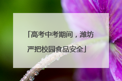 高考中考期间，潍坊严把校园食品安全