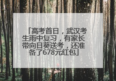 高考首日，武汉考生雨中复习，有家长带向日葵送考，还准备了678元红包