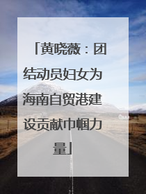 黄晓薇：团结动员妇女为海南自贸港建设贡献巾帼力量