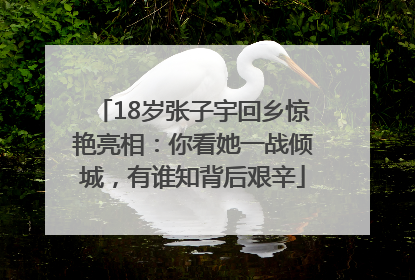 18岁张子宇回乡惊艳亮相：你看她一战倾城，有谁知背后艰辛