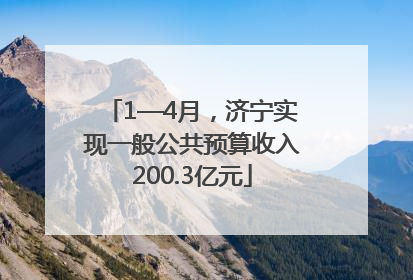 1—4月，济宁实现一般公共预算收入200.3亿元