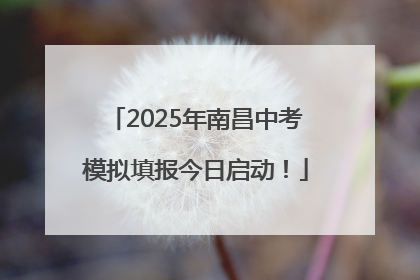 2025年南昌中考模拟填报今日启动！