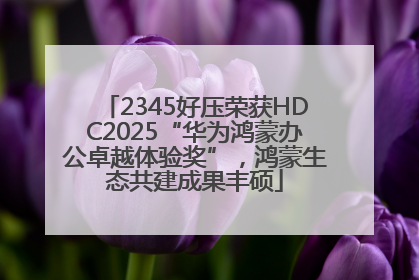 2345好压荣获HDC2025“华为鸿蒙办公卓越体验奖”，鸿蒙生态共建成果丰硕