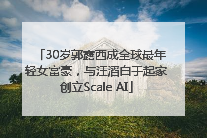 30岁郭露西成全球最年轻女富豪，与汪滔白手起家创立Scale AI