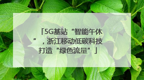 5G基站“智能午休”，浙江移动低碳科技打造“绿色流量”